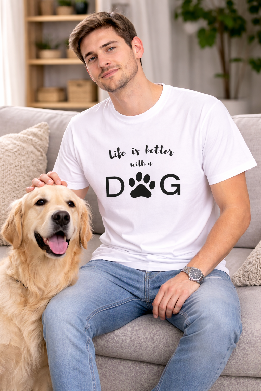 Life Is Better With A DOG t-shirt for men