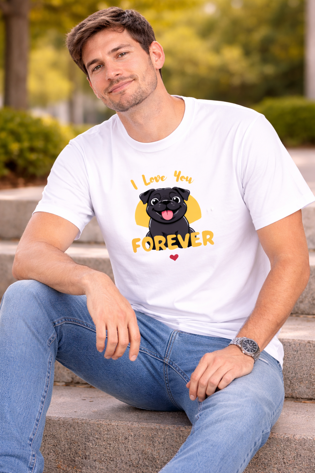 I Love You FOREVER Dog Lovers t-shirt for men