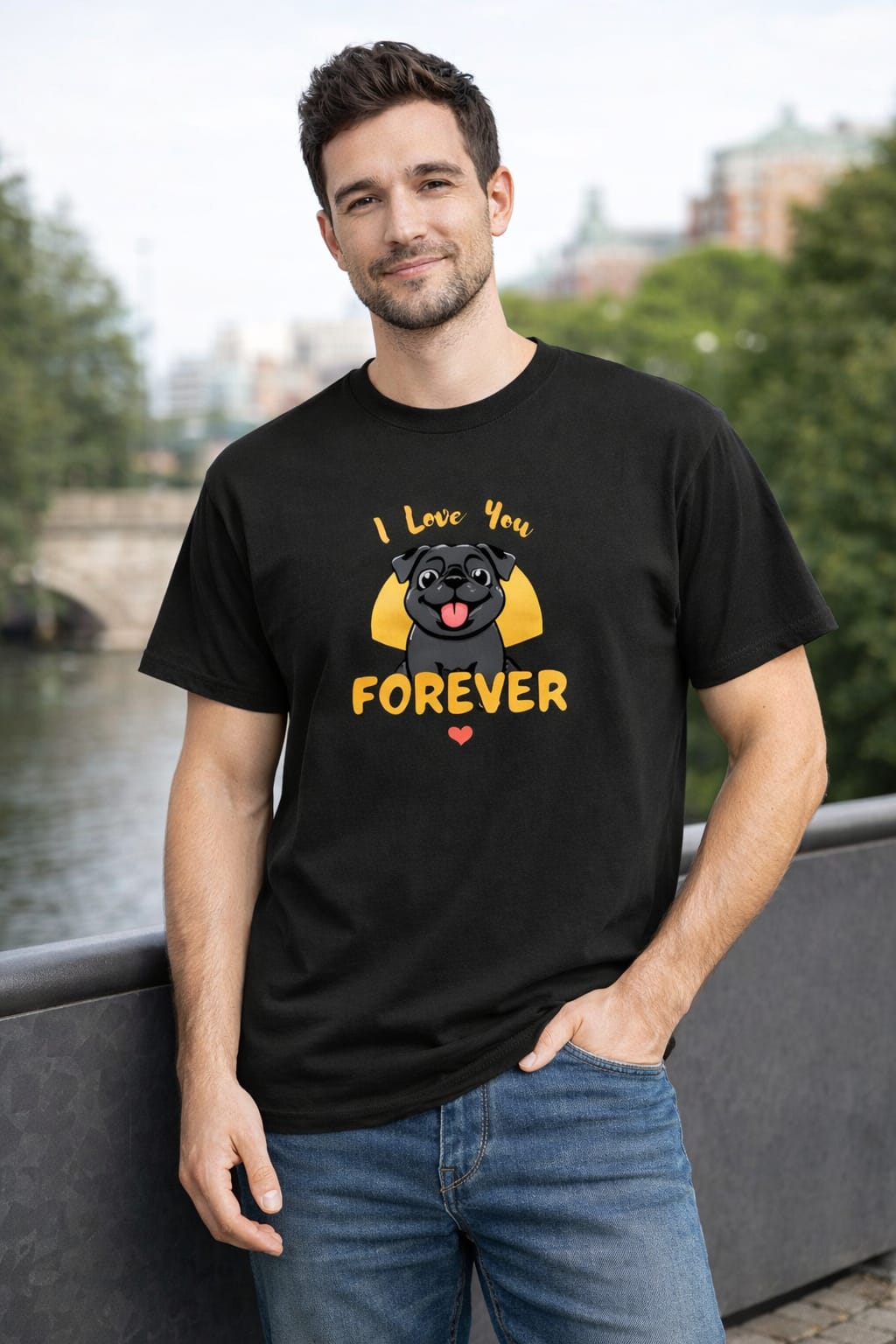 I Love You FOREVER Dog Lovers t-shirt for men