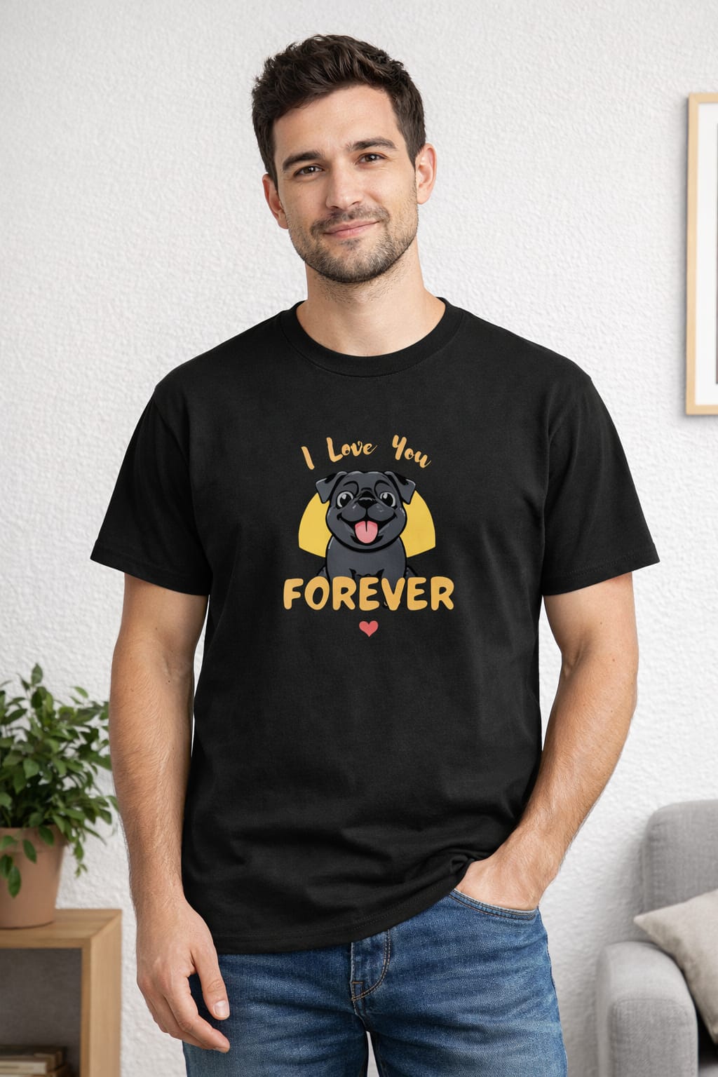 I Love You FOREVER Dog Lovers t-shirt for men