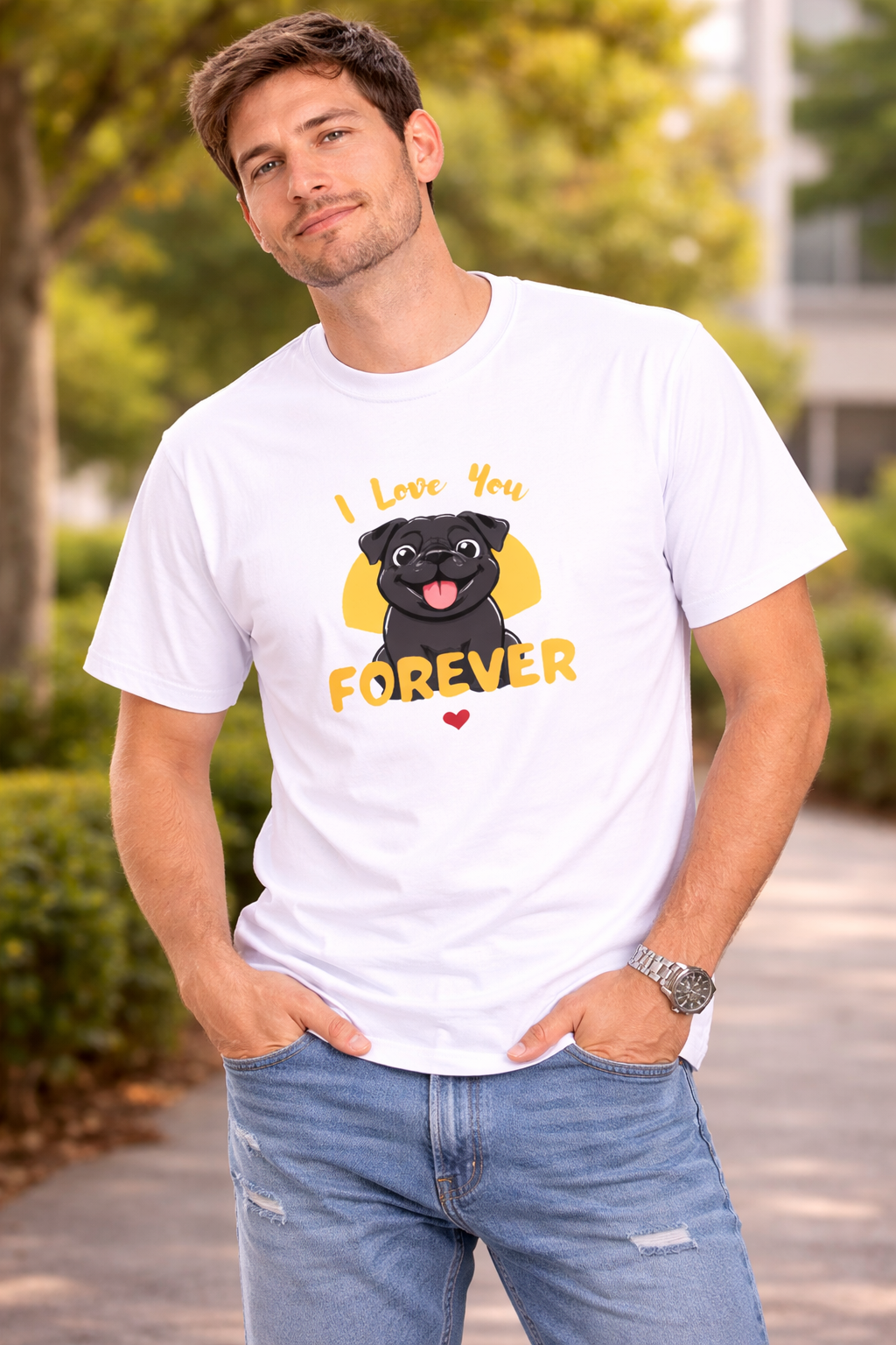 I Love You FOREVER Dog Lovers t-shirt for men